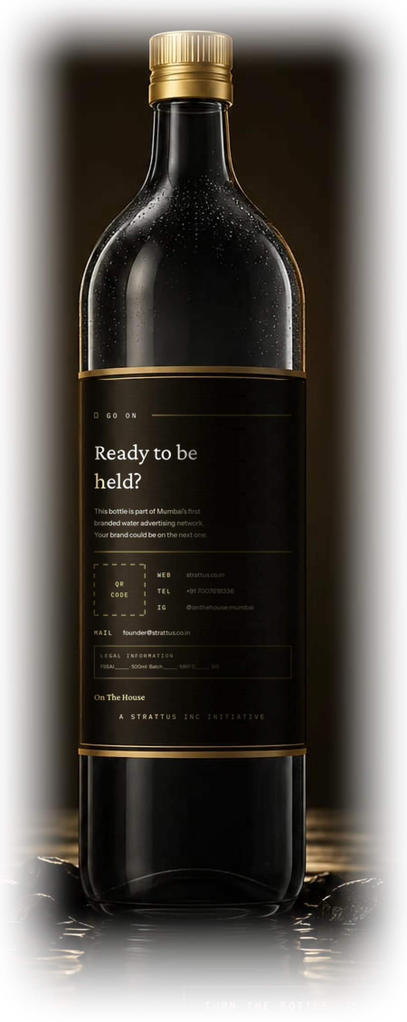 Bottle back, QR and legal panel